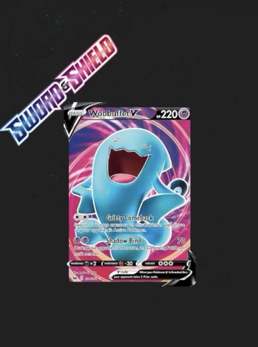 Pokemon Wobbuffet V 191/202 Ultra Rare Full Art Sword & Shield Base Set NM