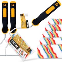 5X Malerwalze Farbroller 10 Cm Malerrolle Farbwalze Lackroller Acryl 2X Griff