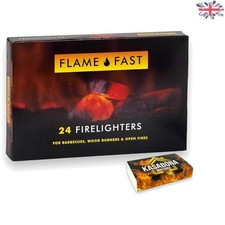 Flamefast 24 Cube Firelighters with Safety Matches - Reliable Fire Starters 0.67 per lighter