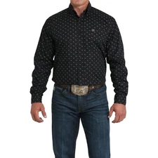 Cinch Men's Black Moose Print Button Down Shirt MTW1105988