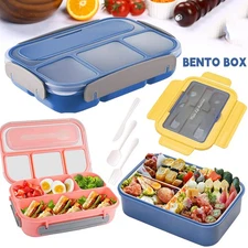 Lunch Box For Kids Adults Food Container Picnic Bento Storage Box 3 Compartments