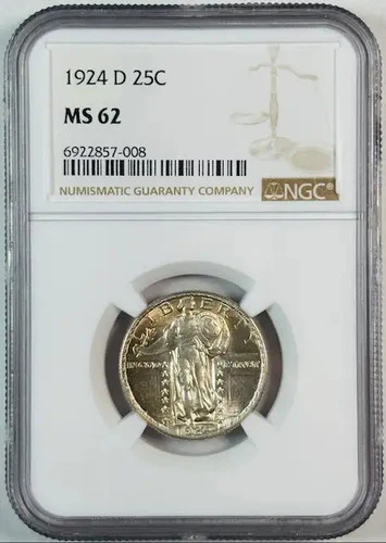 1924 D Standing Liberty Quarter NGC MS-62