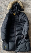 Lole Down Parka Large Black Hooded Long Down