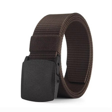 Men's Plastic Buckle Nylon Tactical Waistband Webbing Military Belt 1pcs black