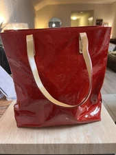 Arcadia Patent Leather Large Tote Bag Red