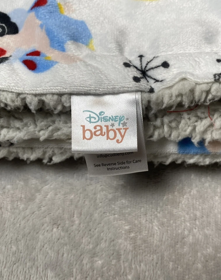 Disney Princesa Bebé Manta Cenicienta Blancanieves Belle Corona Gris Sherpa Lovey Foto 4 de 4