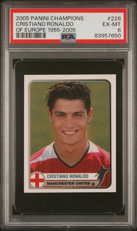 2005 PANINI CHAMPIONS OF EUROPE 1955-2005 #228 CRISTIANO RONALDO PSA 6