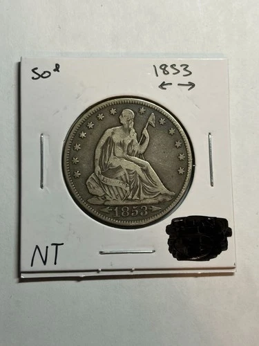 1853 Seated Liberty Half Dollar 50c VF Tough Type Coin