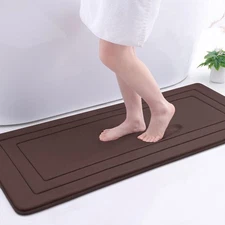 47x17 Memory Foam Bathroom Rug Mat Ultra Soft and Absorbent Brown Color