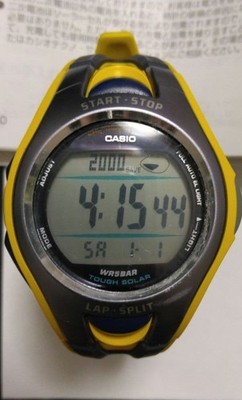 CASIO PHYS STR-210J Sportuhr Gelb Gebraucht