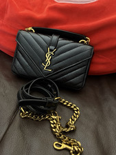 Saint Laurent Black Quilted Shoulder Bag Chai...