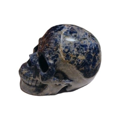 4x4x5 Blue Sodalight crystal Skull With Features 13 Oz