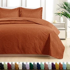 Floral Bedspread 3 Piece Bedding Set Coverlet Queen King Size Quilted Bed Throw