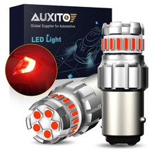 Pure Red AUXITO 1157 LED Brake Stop Light Bulbs Tail Lamps 7528 2357 2057 CANBUS