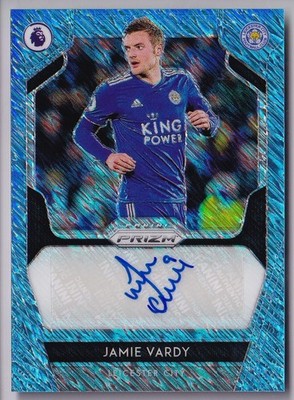 2019-2020 Jamie Vardy Auto Panini Prizm Blue Shimmer Premier League #S-JVA  
