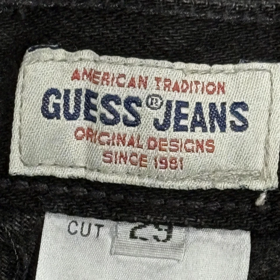 VINTAGE Guess Jeans Womens 27 Faded Black High Rise Tapered Mom Made USA 90s - Image 4 of 4