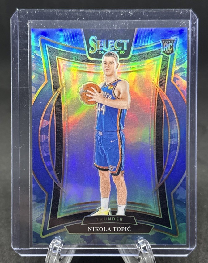 2024-25 Panini Select - Concourse Nikola Topic #89 Blue Camo Prizm /99 (RC)