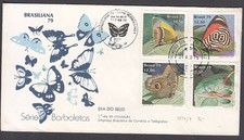Brésil - Courrier 1979 Yvert 1374/7 Enveloppe 1Er Jour Faune Papillons