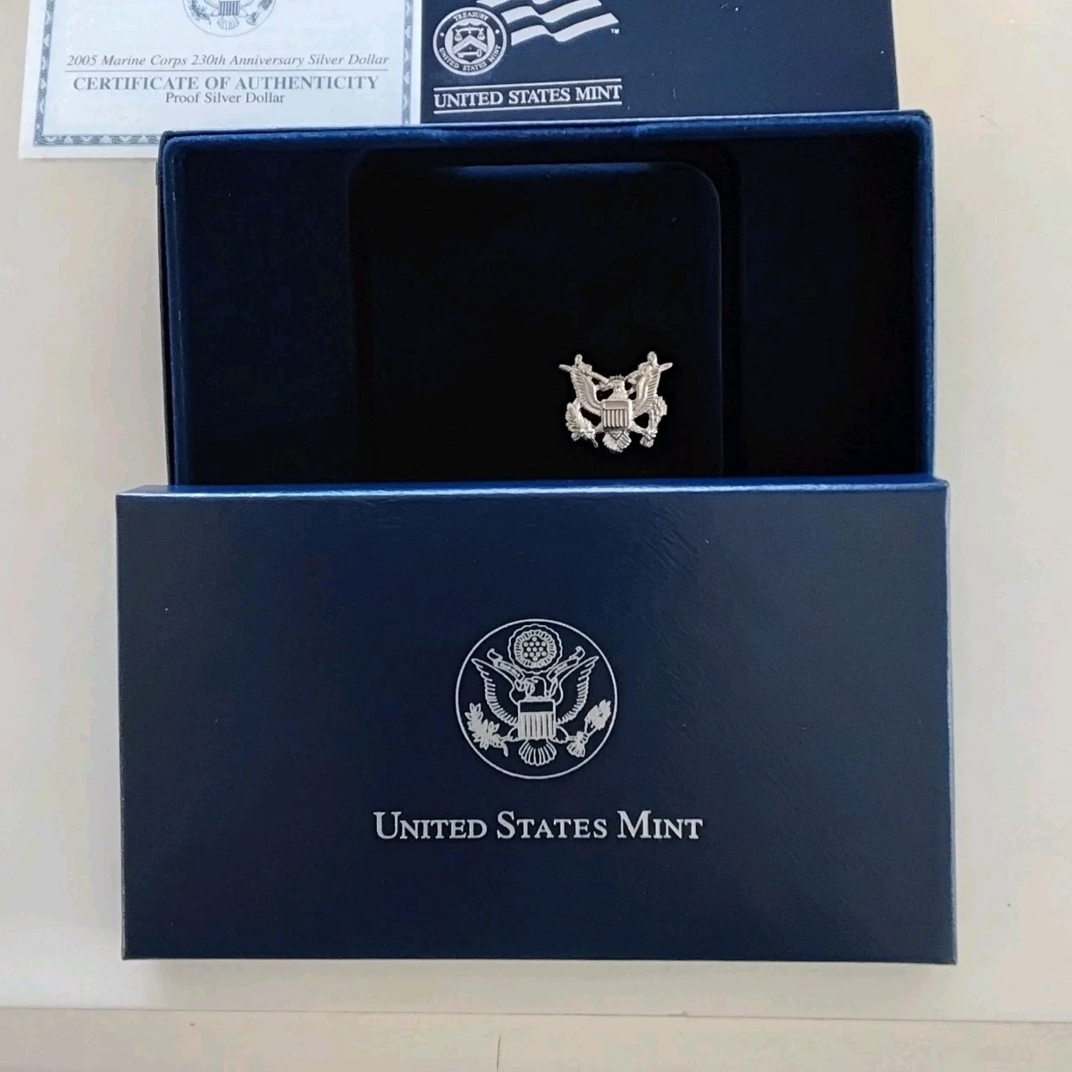 United States Mint 2005 Proof Silver $1 Marine Corps 230th