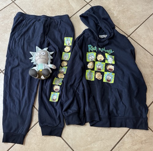 Used Rick And Morty Hoodie Sweats and Rick Plush Free Shipping
