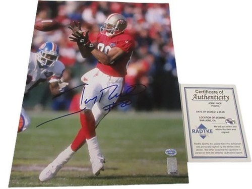 Jerry Rice #80 San Francisco 49ers 11x14 Photo 2-29-2008 Radtke Sports COA