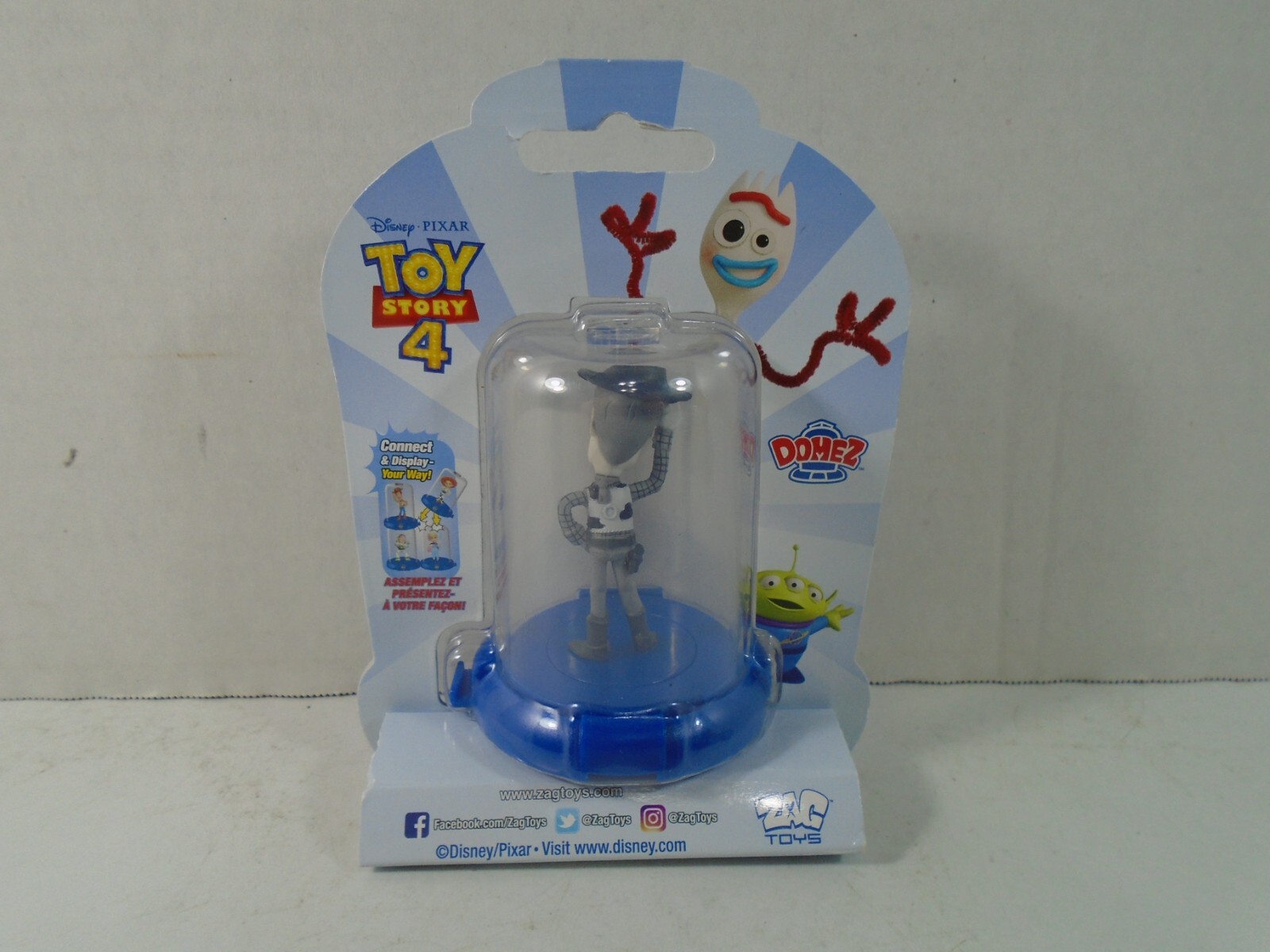 ZAG TOYS DOMEZ--DISNEY'S TOY STORY 4--WOODY FIGURE (NEW) BLACK & WHITE