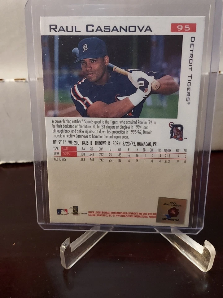 1997 Fleer Raul Casanova #95 Autographed C - Image 3 of 4