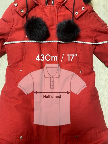 14FW Authentic Womens Moose Knuckles Stirling Hooded Parka Coat Jacket XS Red - Picture 18 of 19