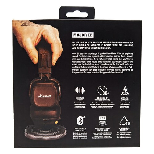 USA Mārshall - Major IV Bluetooth Headphone with wireless charging Black/Brown - Picture 8 of 12