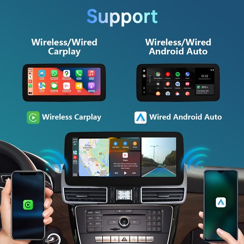 Pantalla táctil multimedia inalámbrica CarPlay de 12,3' para Benz GLE GLS NTG5,0/5,1/5,2 - Imagen 8 de 15