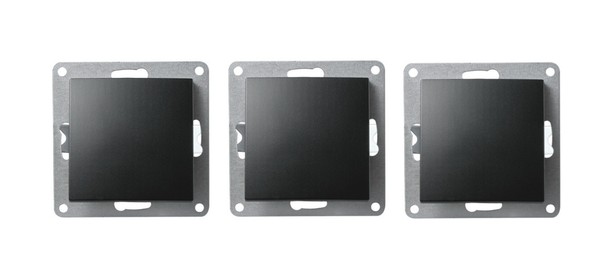 3Er Set Taster Mcpower Flair, 250V~/10A, Up, Matt Schwarz-image