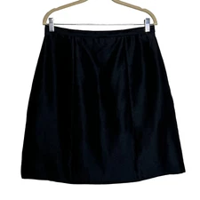 Camille La Vie Womens Skirt Size 12 Short Black Side Zip Satiny Sheen