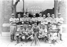 1926 NORTH STAR TOWN BALL BASEBALL TEAM IN UNIFORM BAT PHOTO GROVE CITY MN BANK