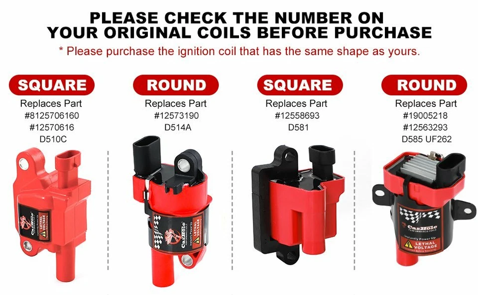 8x Ignition Coils W/Spark Wire Pack For GMC Chevy Silverado 1500 5.3L 2007-2016 - Image 3 of 4