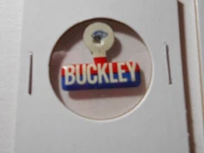 1" Buckley unknown location and office litho tab pinback button