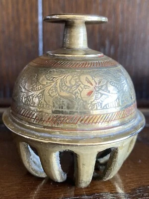 Indian Brass Elephant Claw Temple Bell - Image 1 of 4