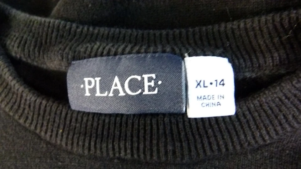 Suéter pulôver The Children's Place - masculino preto manga longa tamanho XL (14) - Imagem 4 de 4