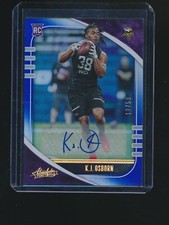 K.J. OSBORN 2020 PANINI ABSOLUTE BLUE SPECTRUM RC AUTO PARALLEL 12/50 #169