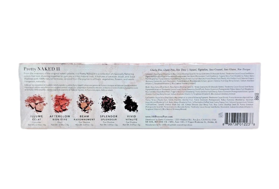 100% PURE PRETTY NAKED II Palette Makeup Palette 5 Piece Fruit Pigmented Natural - Image 2 of 4
