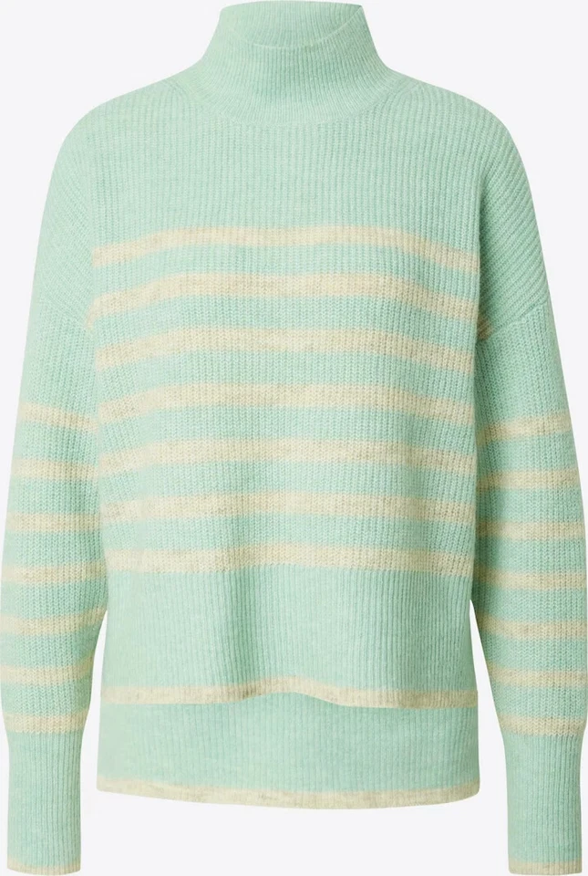 ONLY Grüner Gestreifter Fridi Strickpullover High Neck, Langarm, Größe L - Bild 2 von 2