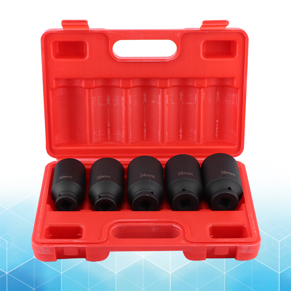 12Point Axle Hub Nut Impact Socket Set 1/2" Deep Drive Metric 3036mm