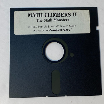Math Climbers II Math Monsters MS-DOS IBM 5.25 PC Floppy Diskette Game ...