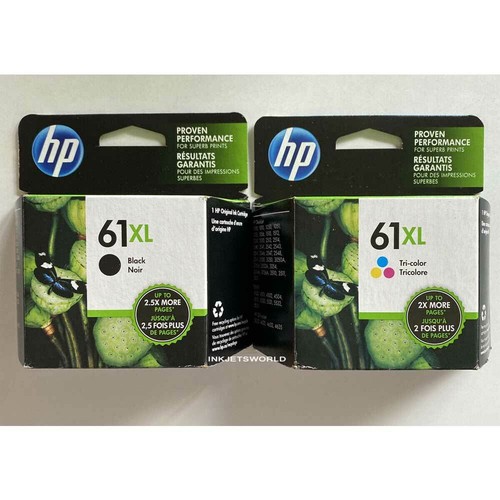 Genuine HP 61XL Black & Color Ink Cartridge Combo Set - Open Box, Like New