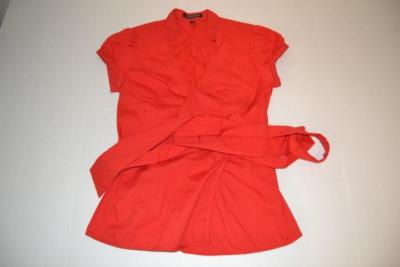 EXPRESS DESIGN STUDIO RED BELT SHIRT WOMENS SIZE XS