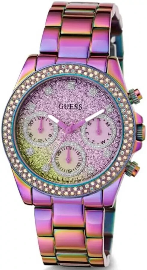 GUESS Ladies Iridescent Multi-function Watch Crystal-Accent Women\'s Watch GUESS Ladies Iridescent Multi-function Watch - GW0464L4  main image 4