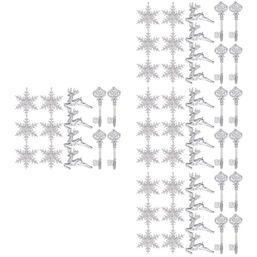 4 Sets Christmas Tree Ornaments Xmas Hanging Key Decors Pendant