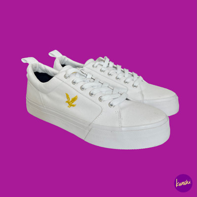 LYLE & SCOTT Herren Aurea Low Top Sneaker, Canvas, Weiß, UK 9 | EU 43 | US 10