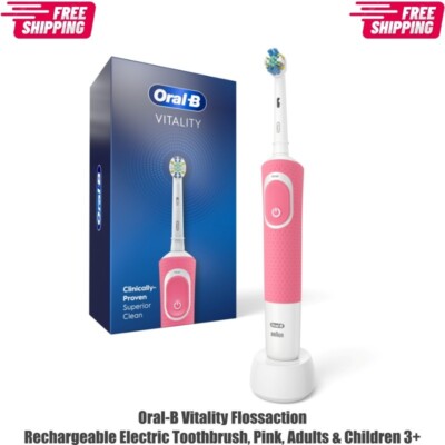 Oral-B Vitality Flossaction Rechargeable Electric Toothbrush, Pink