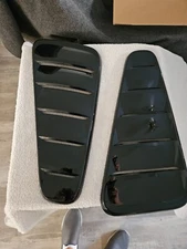 For 10-14 Ford Mustang Glossy Black Side Vent Window 1/4 Quarter Scoop Louver