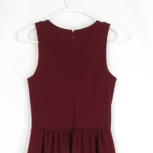 Maroon red cotton blend J. CREW stretch sleeveless A-line dress XXS - Picture 4 of 4